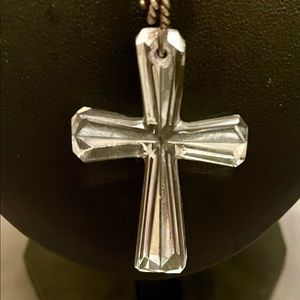 Waterford Crystal Cross Pendants (RARE/RETIRED) & Sterling Silver Chain